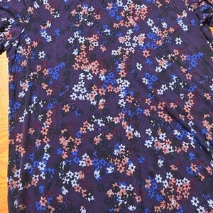 LOGO by Lori Goldstein Blue and Black Short Sleeve Tee